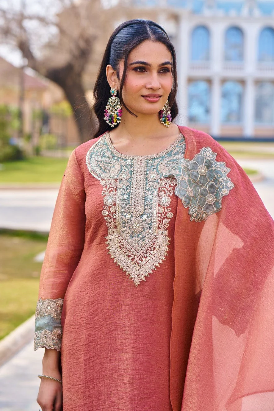 Mihika apricot full work suit set - Image 2