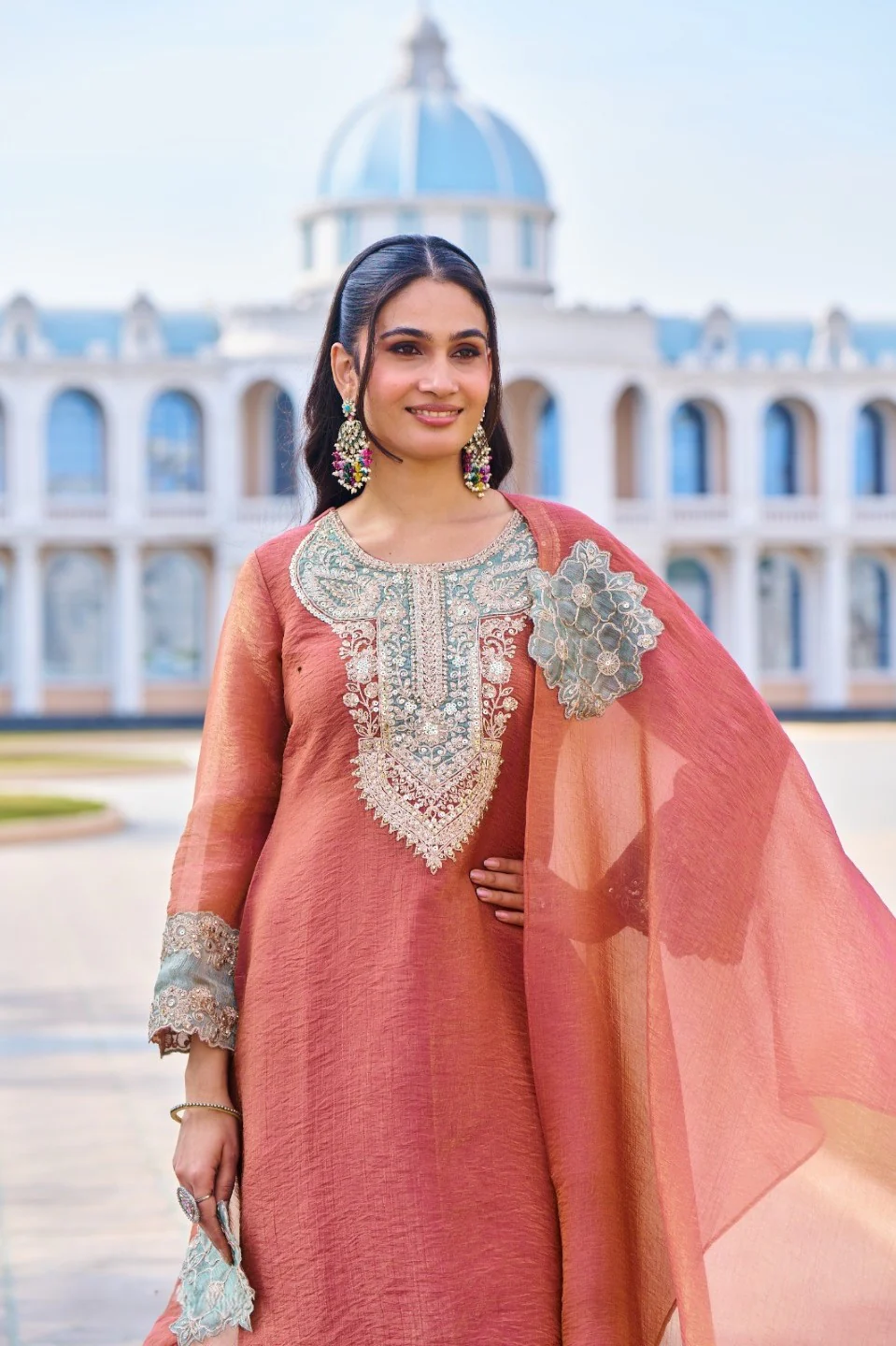 Mihika apricot full work suit set - Image 5