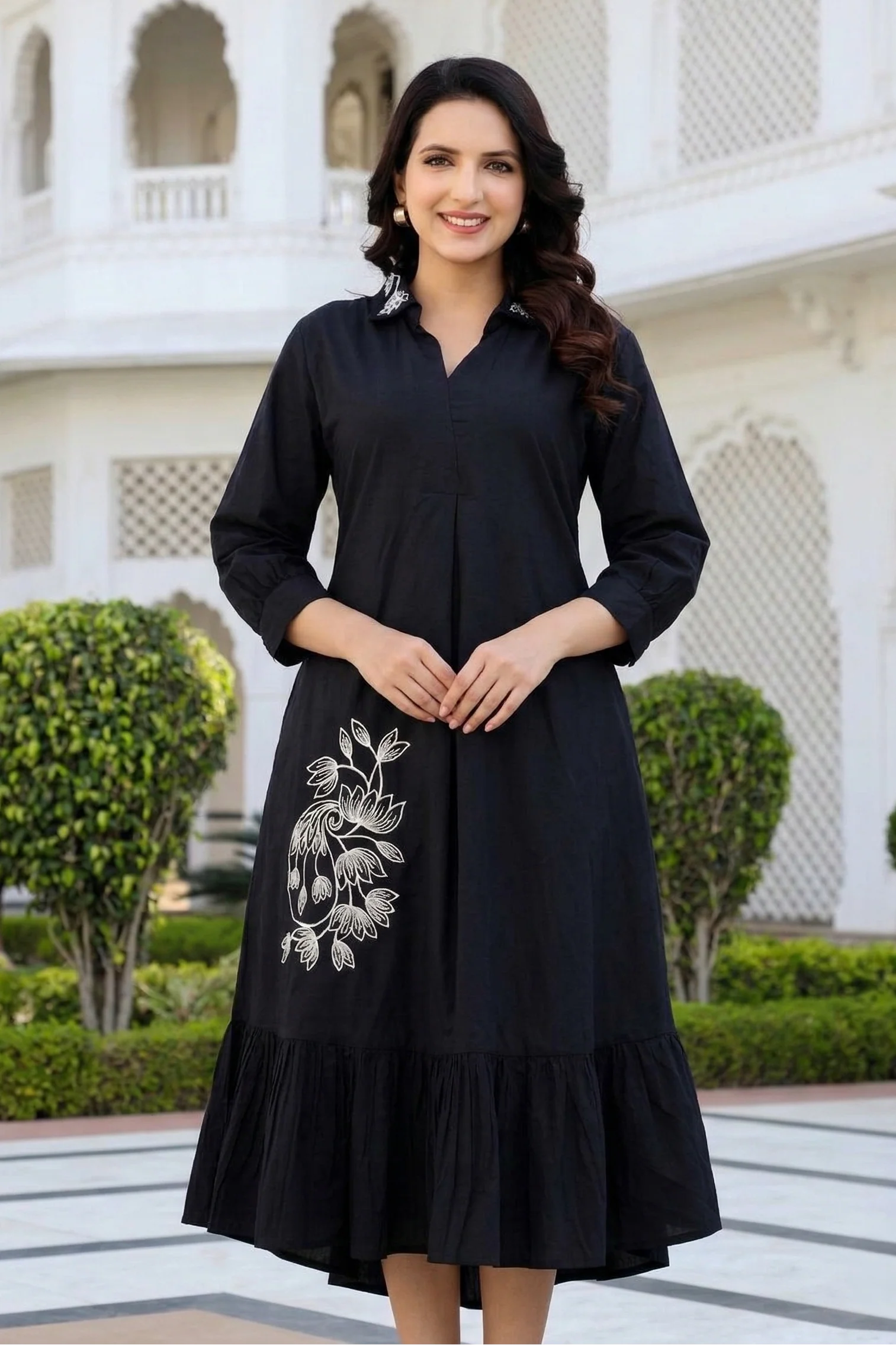 Esmera sable embroidery cotton dress - Image 2