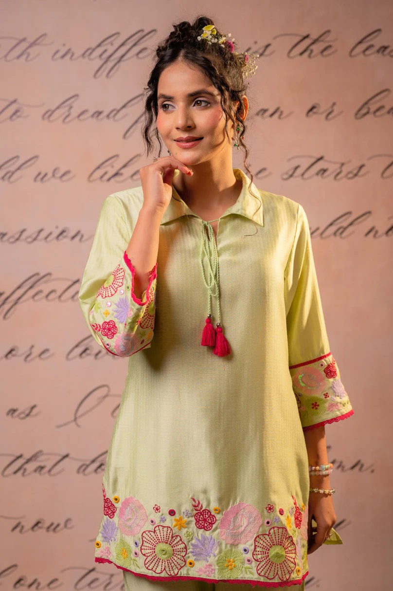 Param moss embroidery co-ord set - Image 2