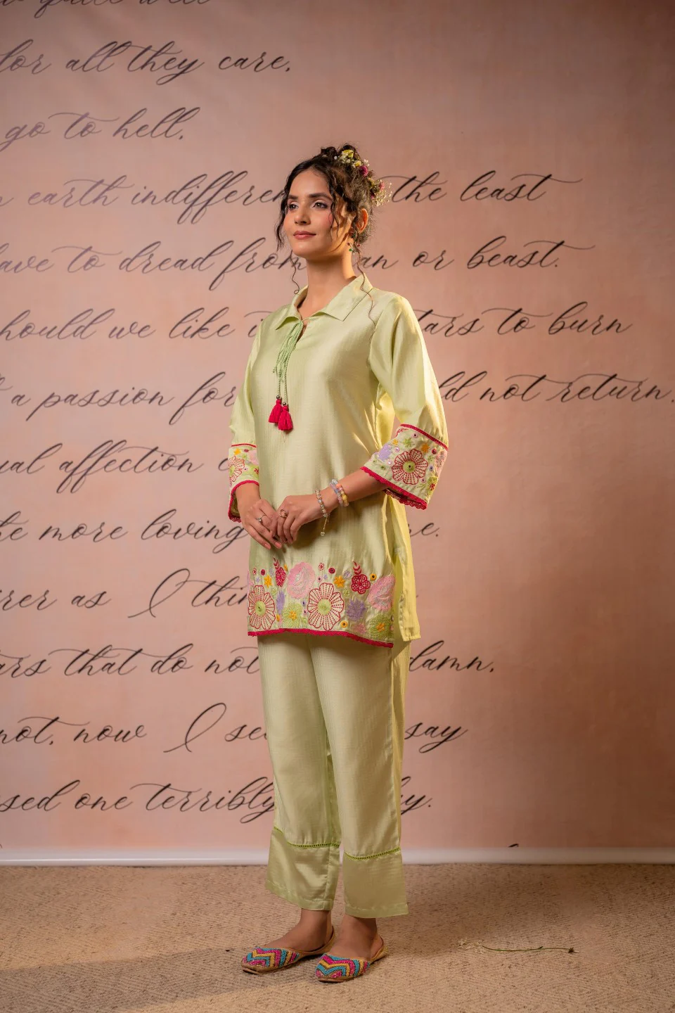 Param moss embroidery co-ord set - Image 4