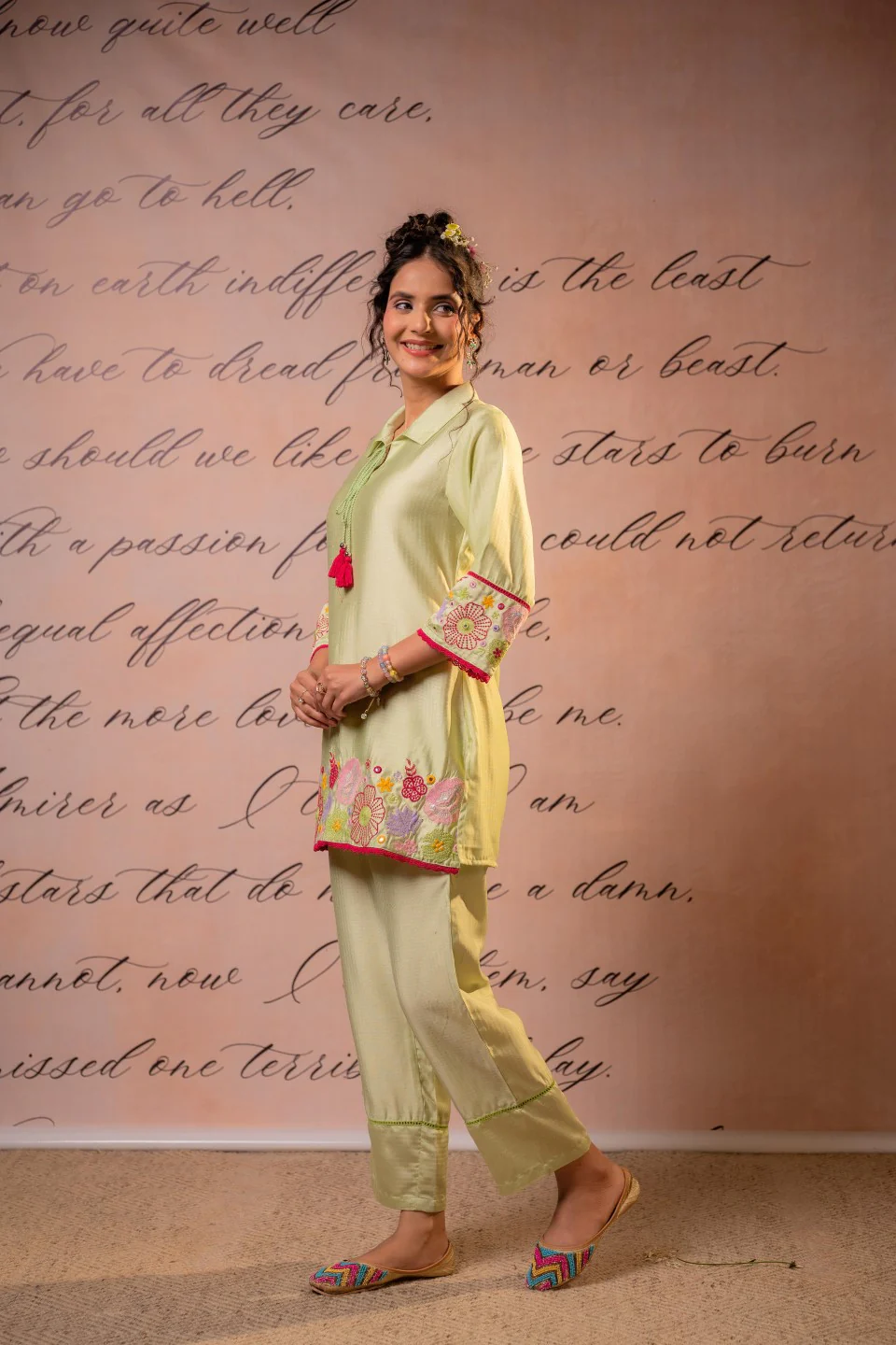 Param moss embroidery co-ord set - Image 6