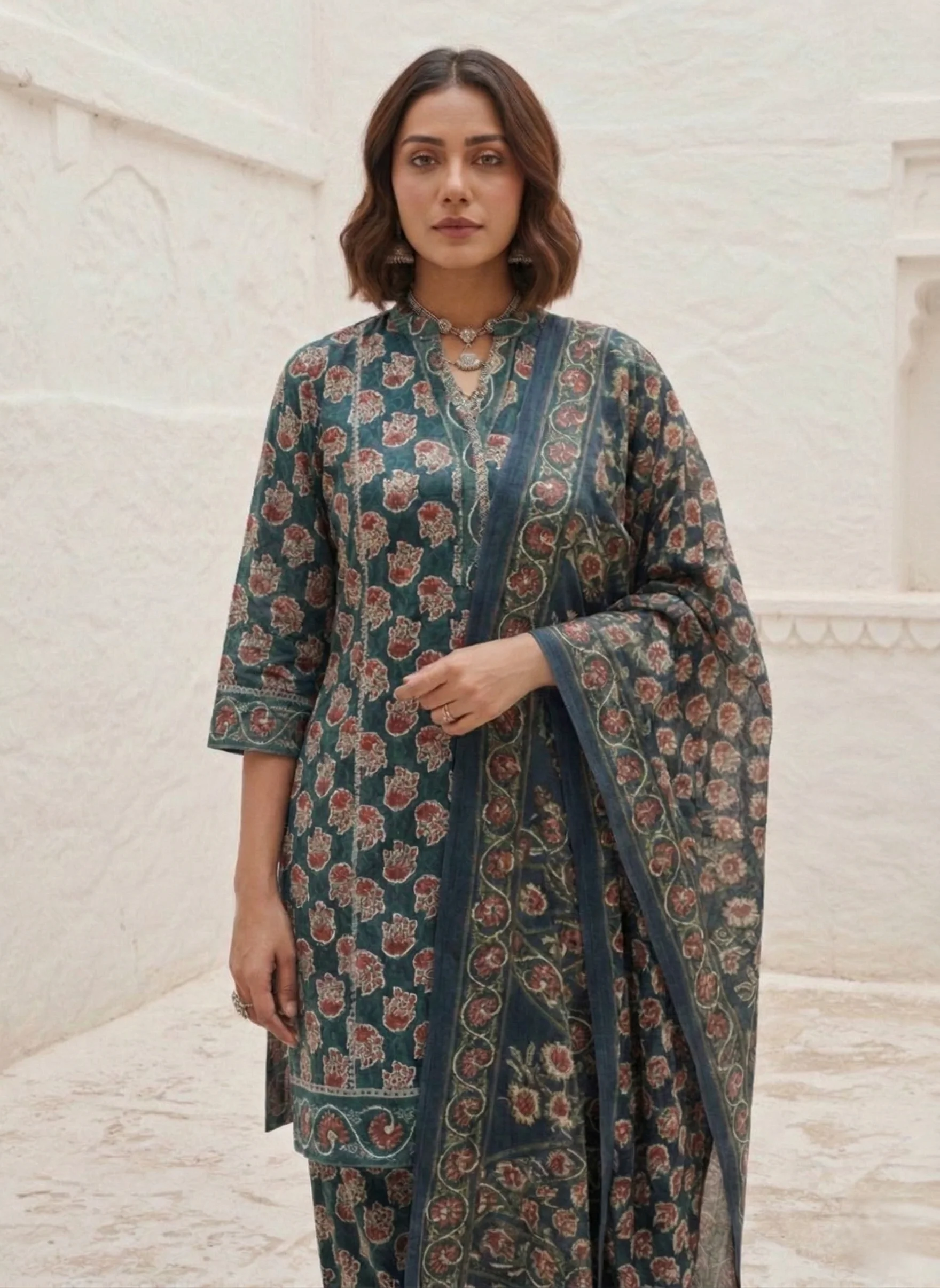Swades peacock cotton suit set - Image 2