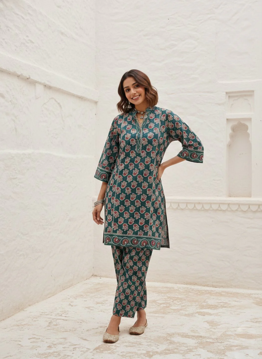 Swades peacock cotton suit set - Image 6