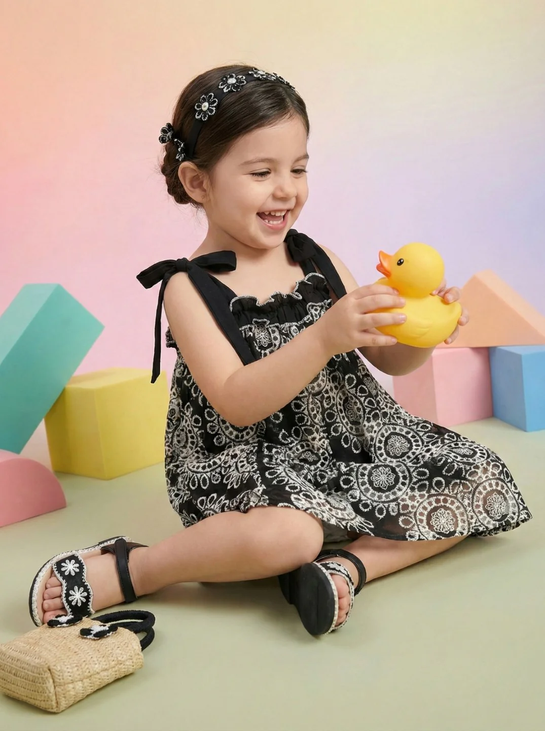 Joy Onyx schiffli cotton kids dress - Image 7