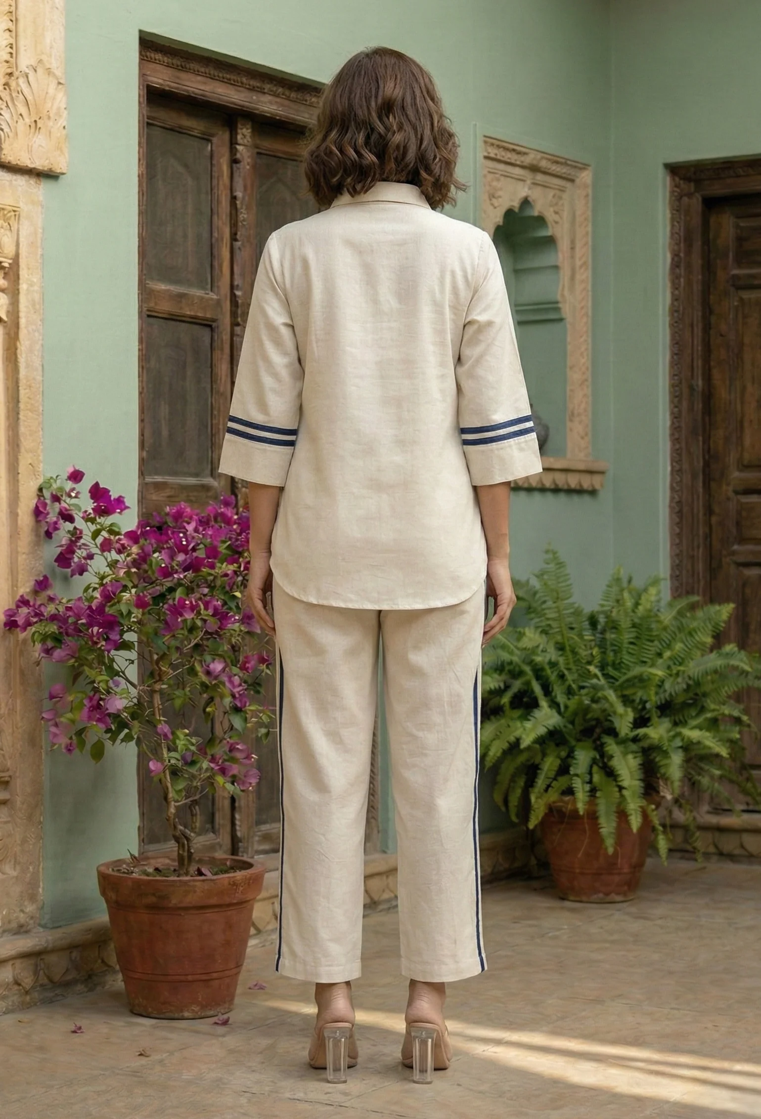 Ridhika ocean embroidery cotton co-ord set - Image 3