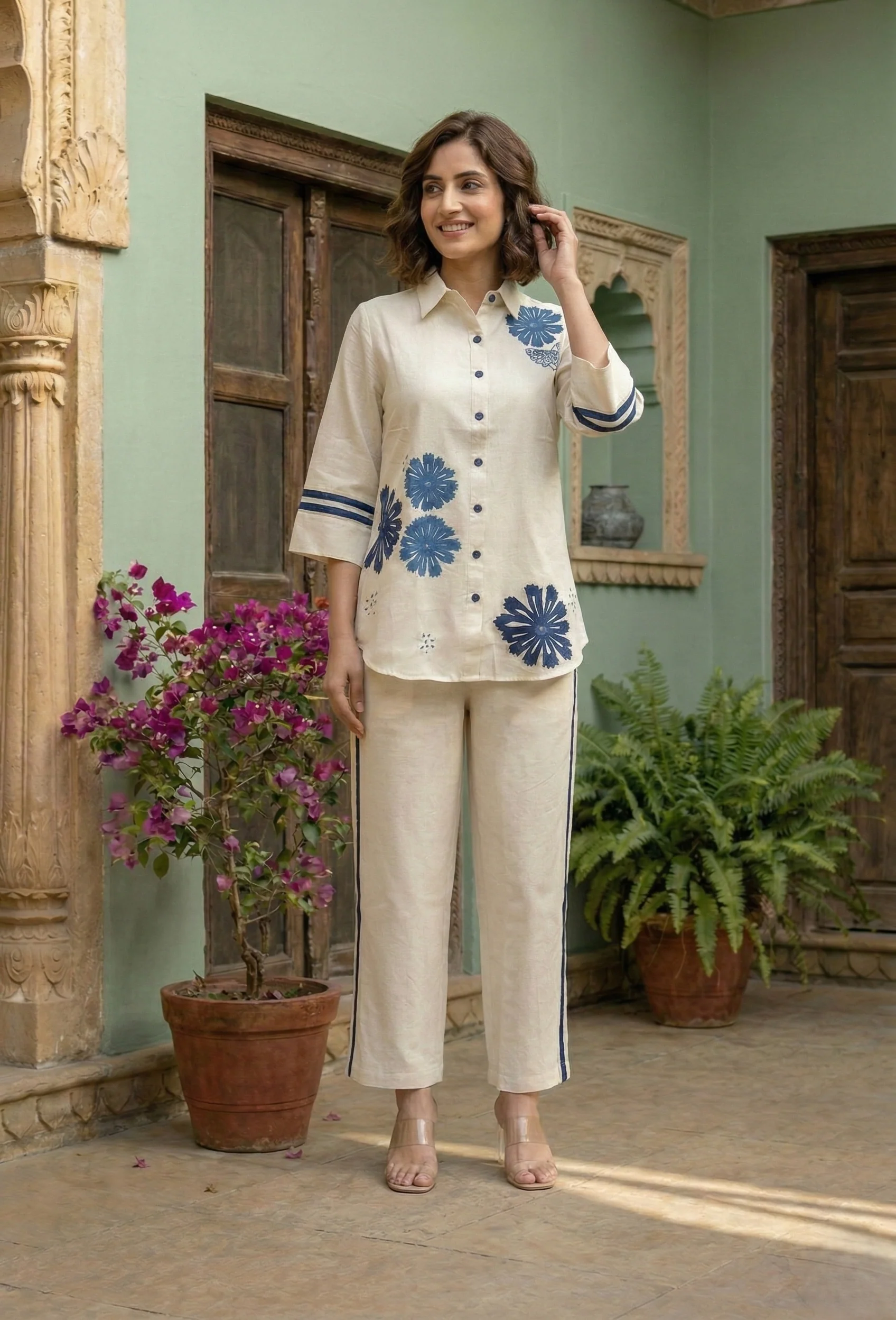 Ridhika ocean embroidery cotton co-ord set - Image 6