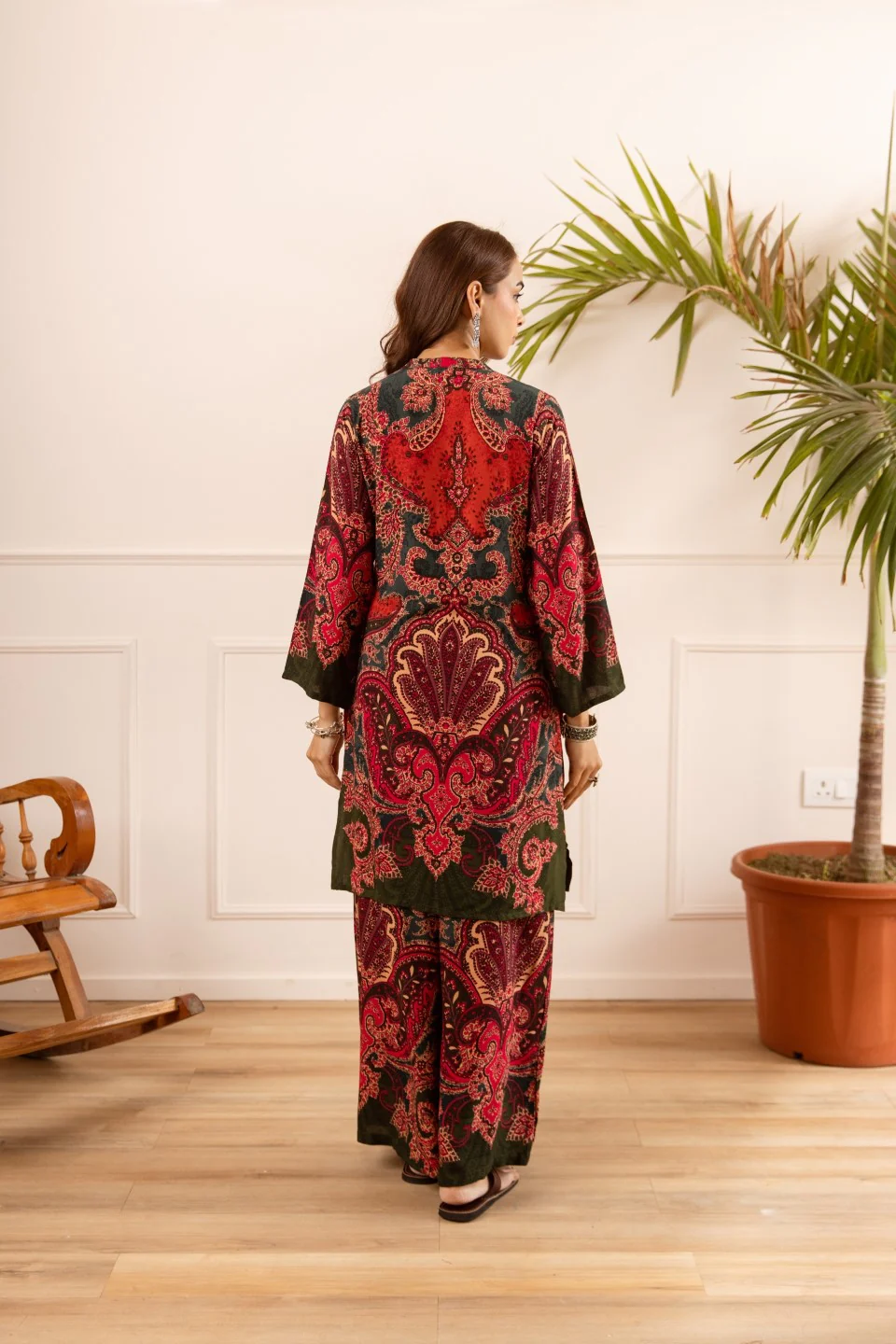 Karen cardinal printed cotton coord set - Image 10