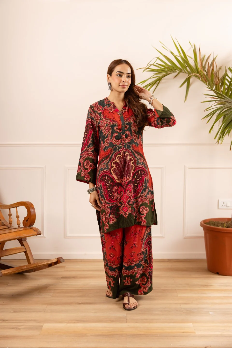 Karen cardinal printed cotton coord set - Image 11