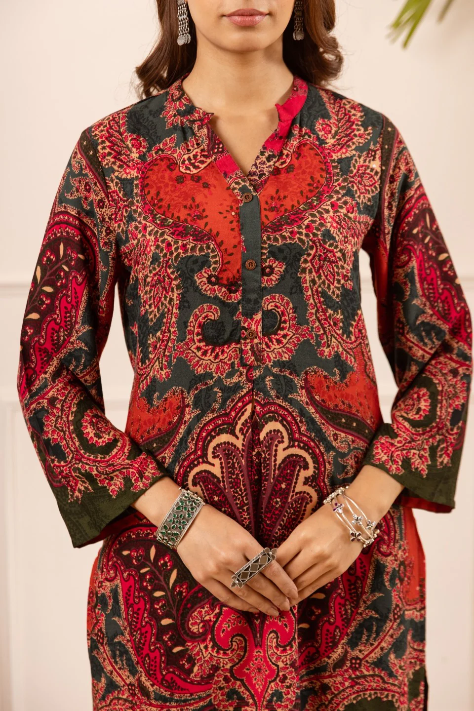 Karen cardinal printed cotton coord set - Image 12