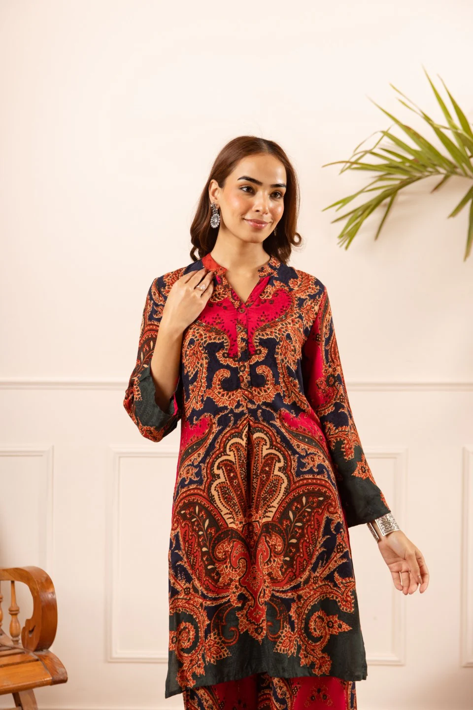 Karen cardinal printed cotton coord set - Image 13