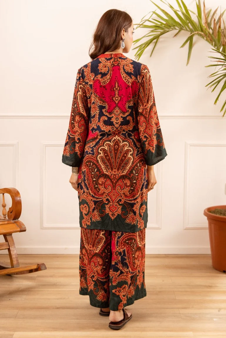Karen cardinal printed cotton coord set - Image 3