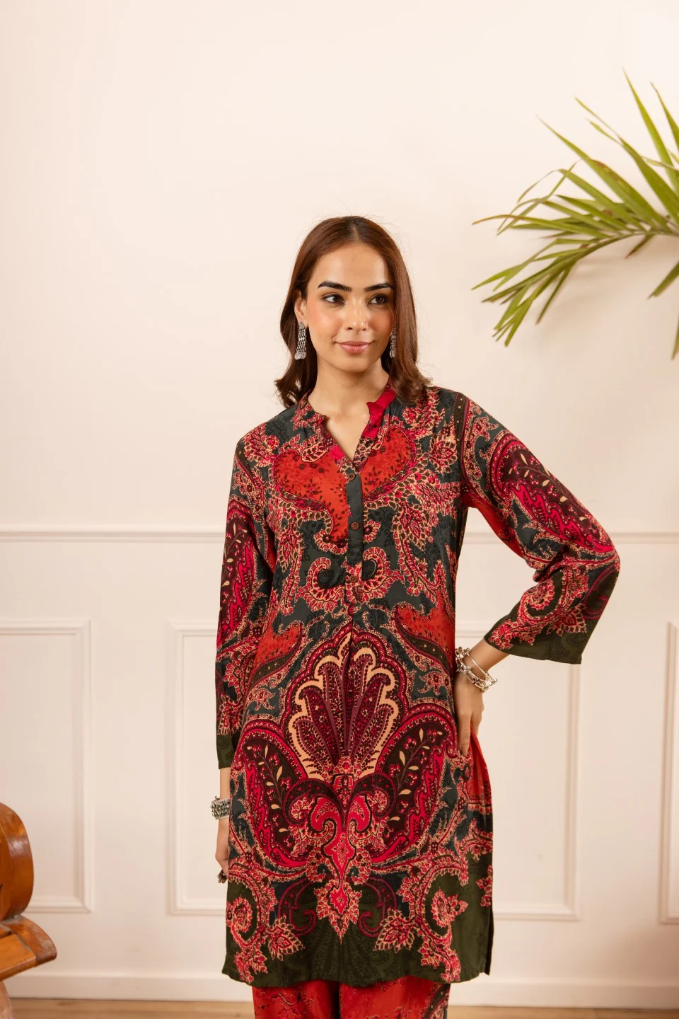 Karen cardinal printed cotton coord set - Image 9
