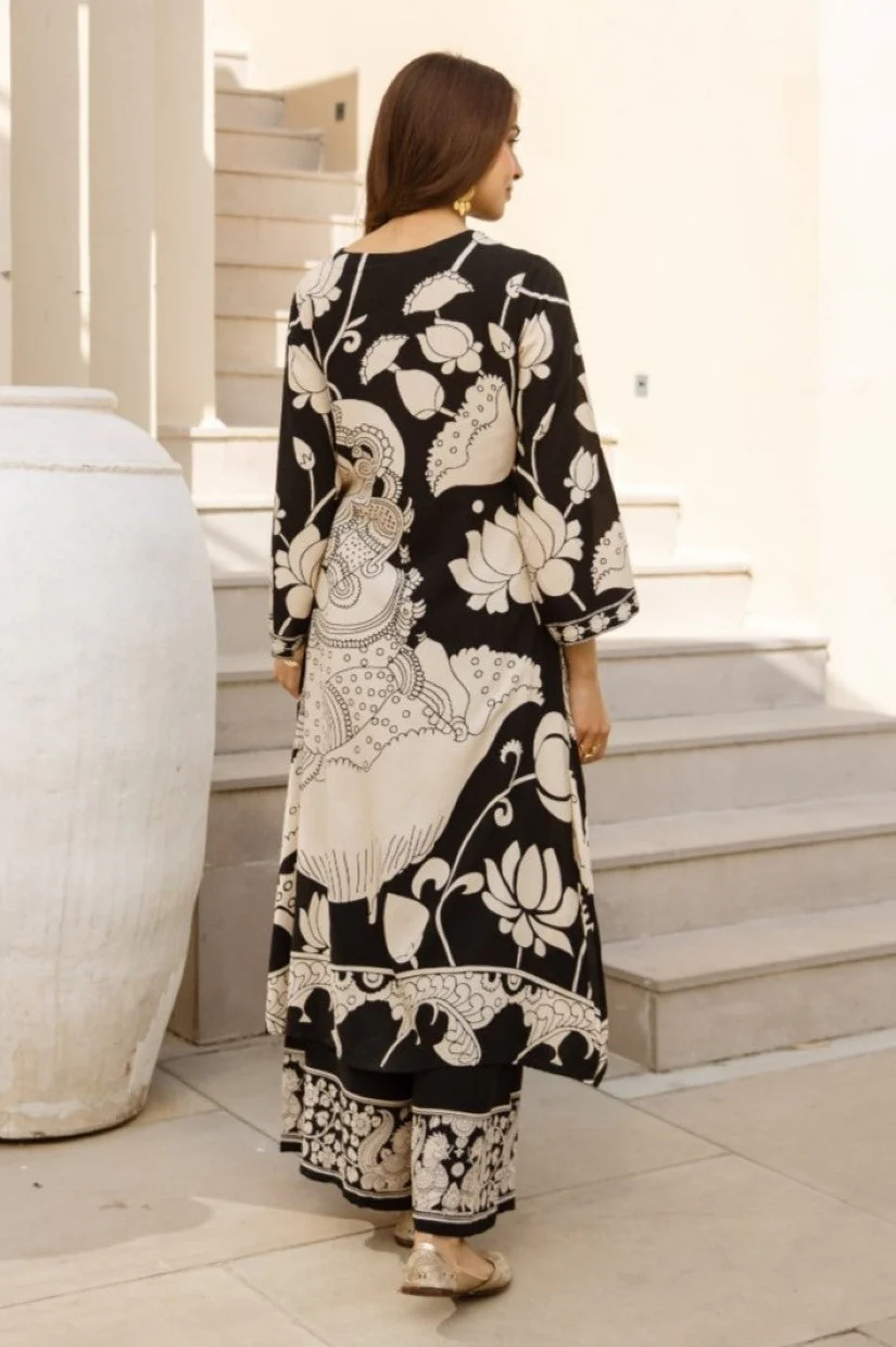 Karen pitch printed cotton kurta pant set - Image 3