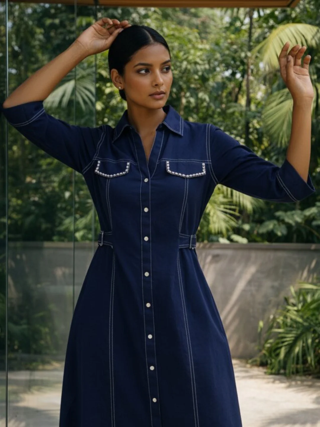 Ivanka azure denim cotton dress - Image 2