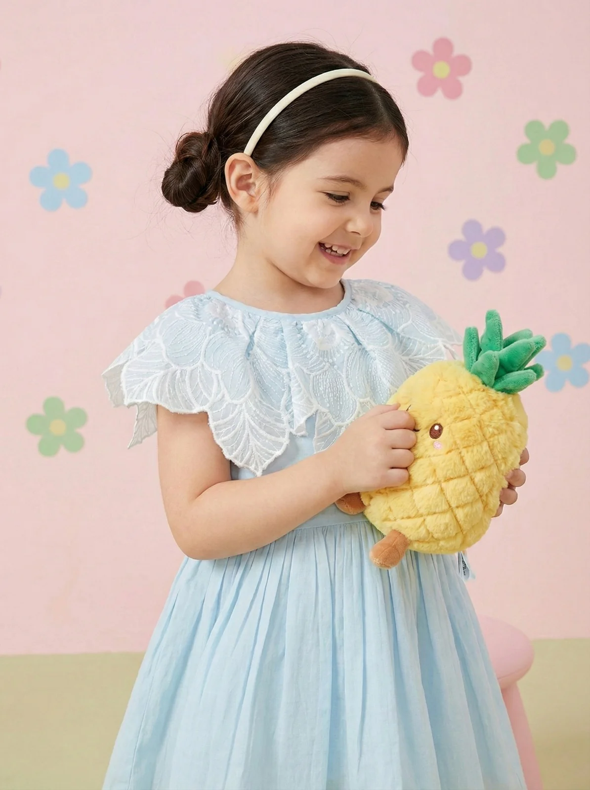 Joy softblue kids cotton dress - Image 4