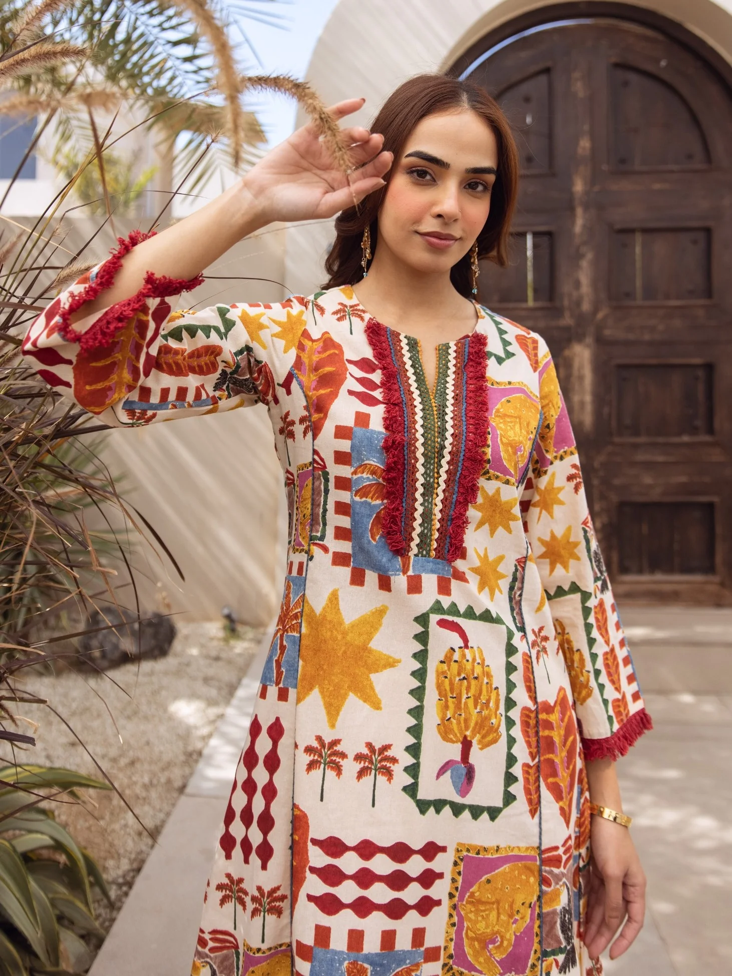 Karen Kaleido Cotton Kurta Pant Set - Image 2