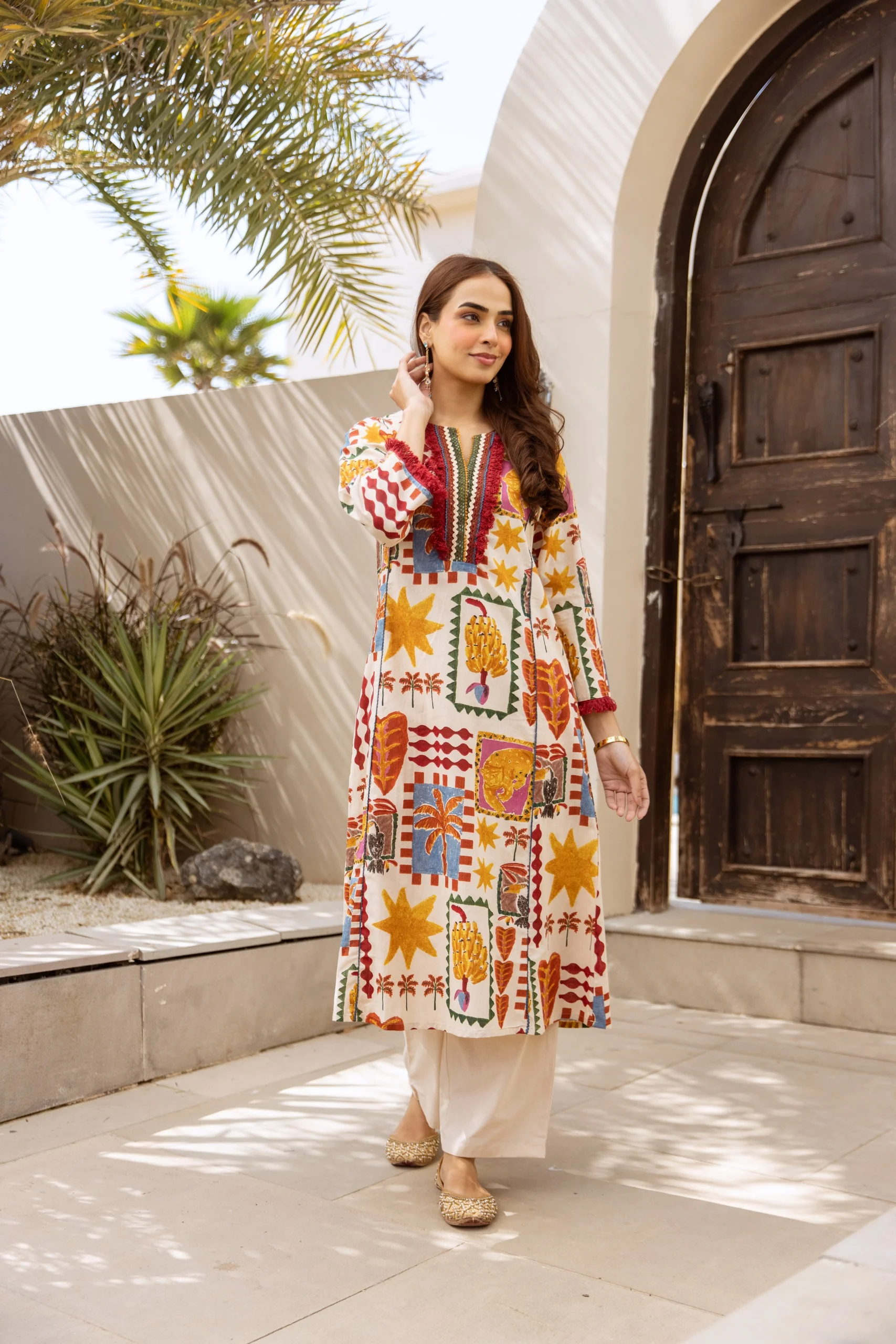 Karen Kaleido Cotton Kurta Pant Set - Image 6