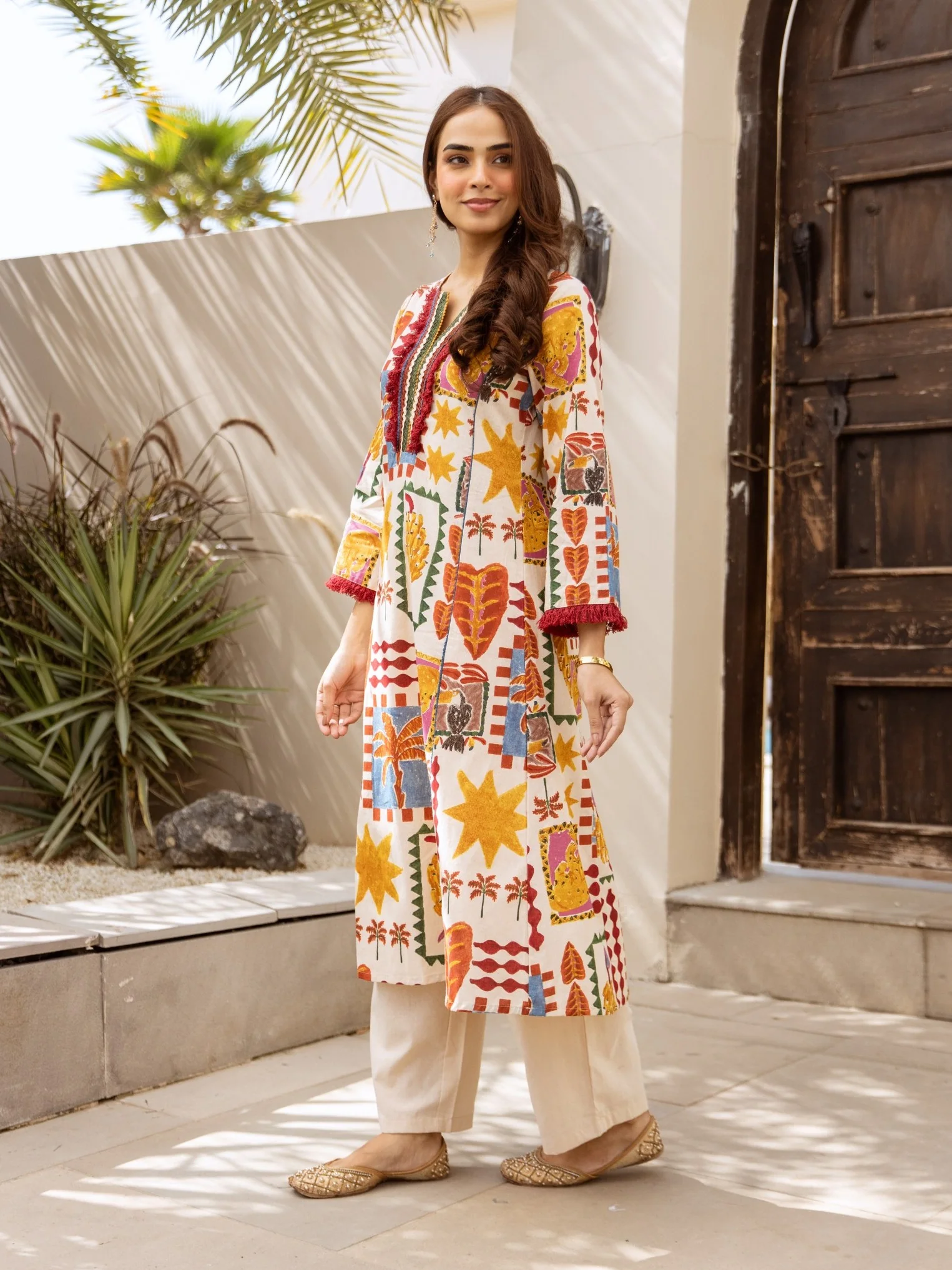 Karen Kaleido Cotton Kurta Pant Set - Image 7
