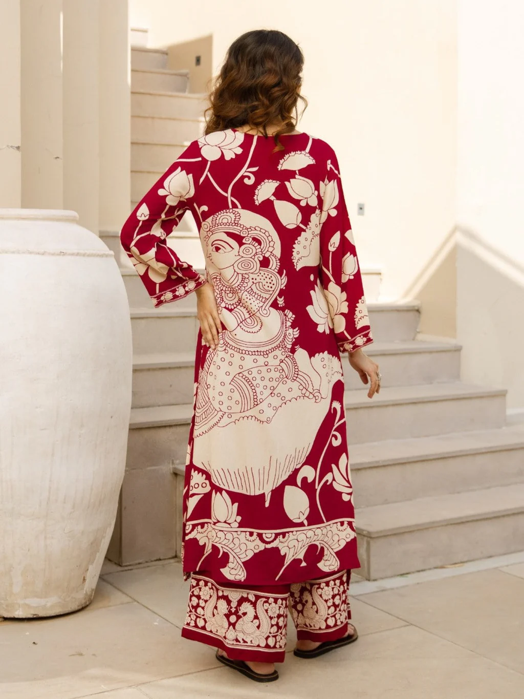 Karen persian cotton kurta pant set - Image 3