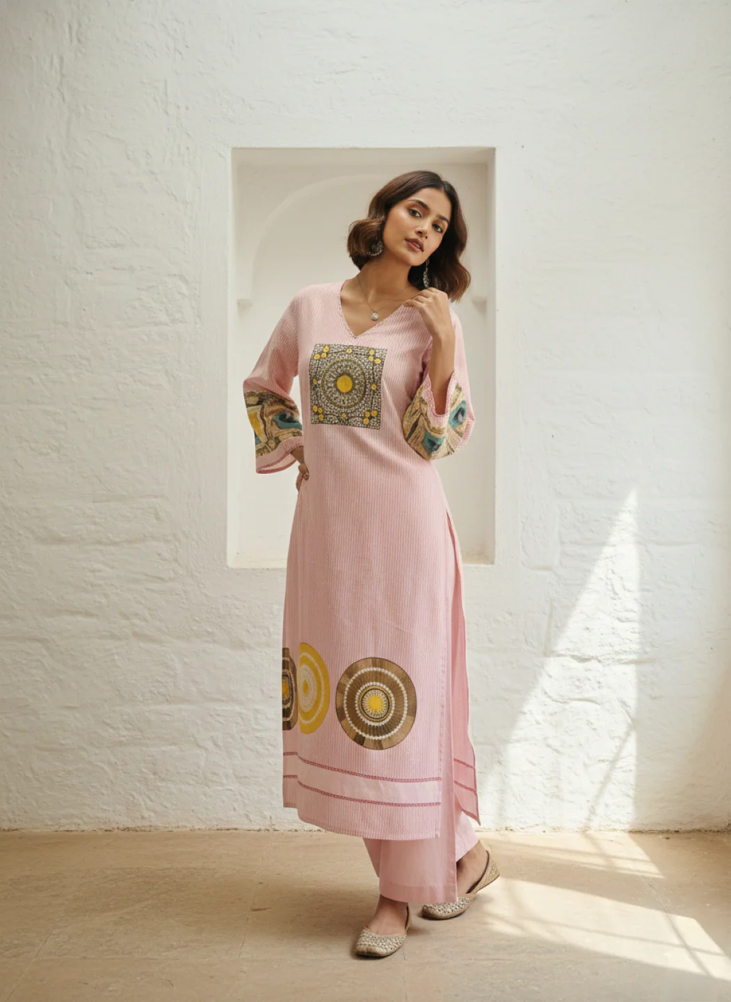 Virosh Softpink cotton kurta pant set - Image 4