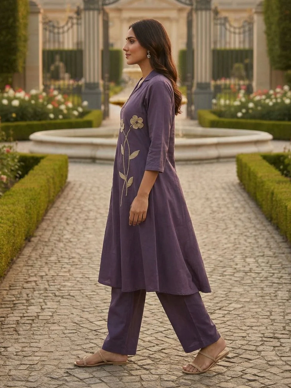 Tatva iris embroidery cotton kurta pant set - Image 6