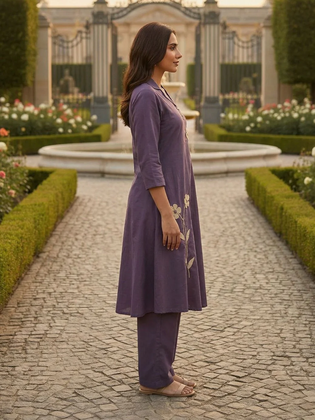 Tatva iris embroidery cotton kurta pant set - Image 7