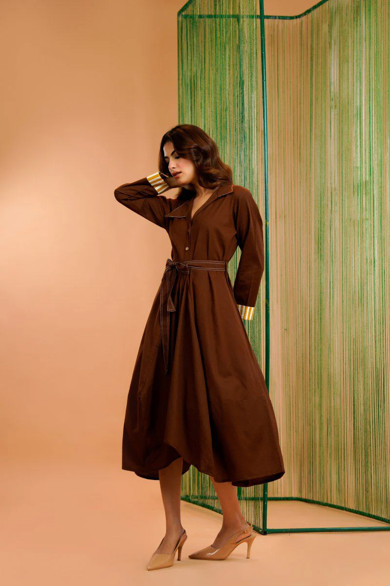 Tatva russet cotton dress - Image 14