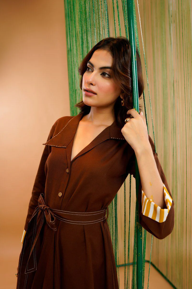 Tatva russet cotton dress - Image 6