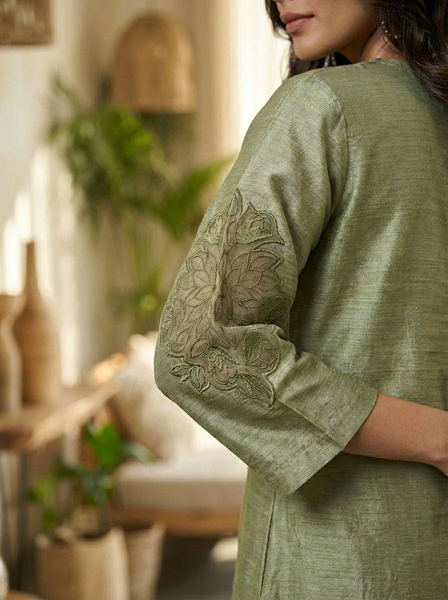 Prisha moss embroidery cotton co-ord set - Image 5