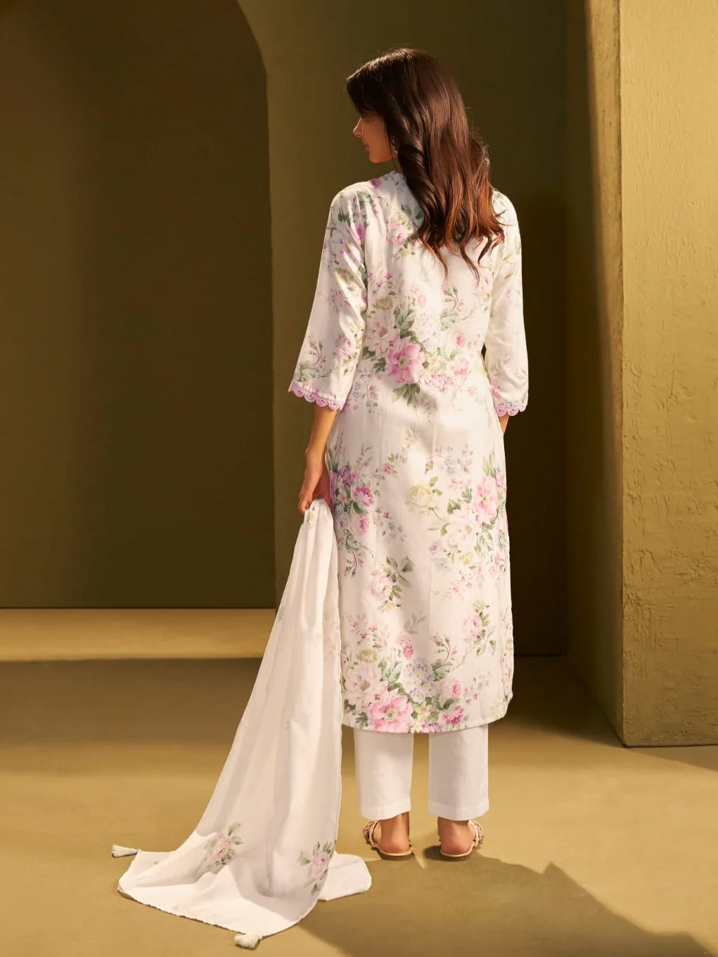 Itrh peony cotton linen suit set - Image 3