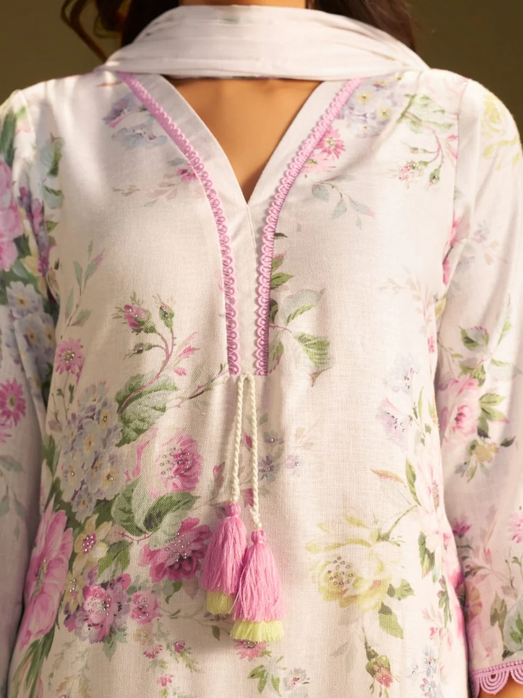 Itrh peony cotton linen suit set - Image 4