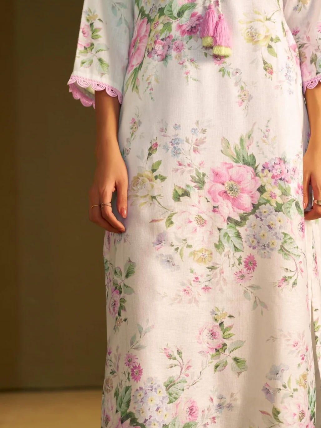 Itrh peony cotton linen suit set - Image 5