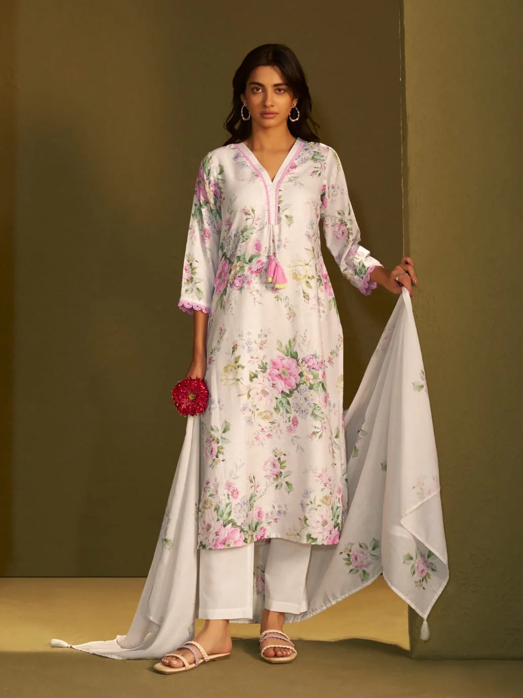 Itrh peony cotton linen suit set - Image 6