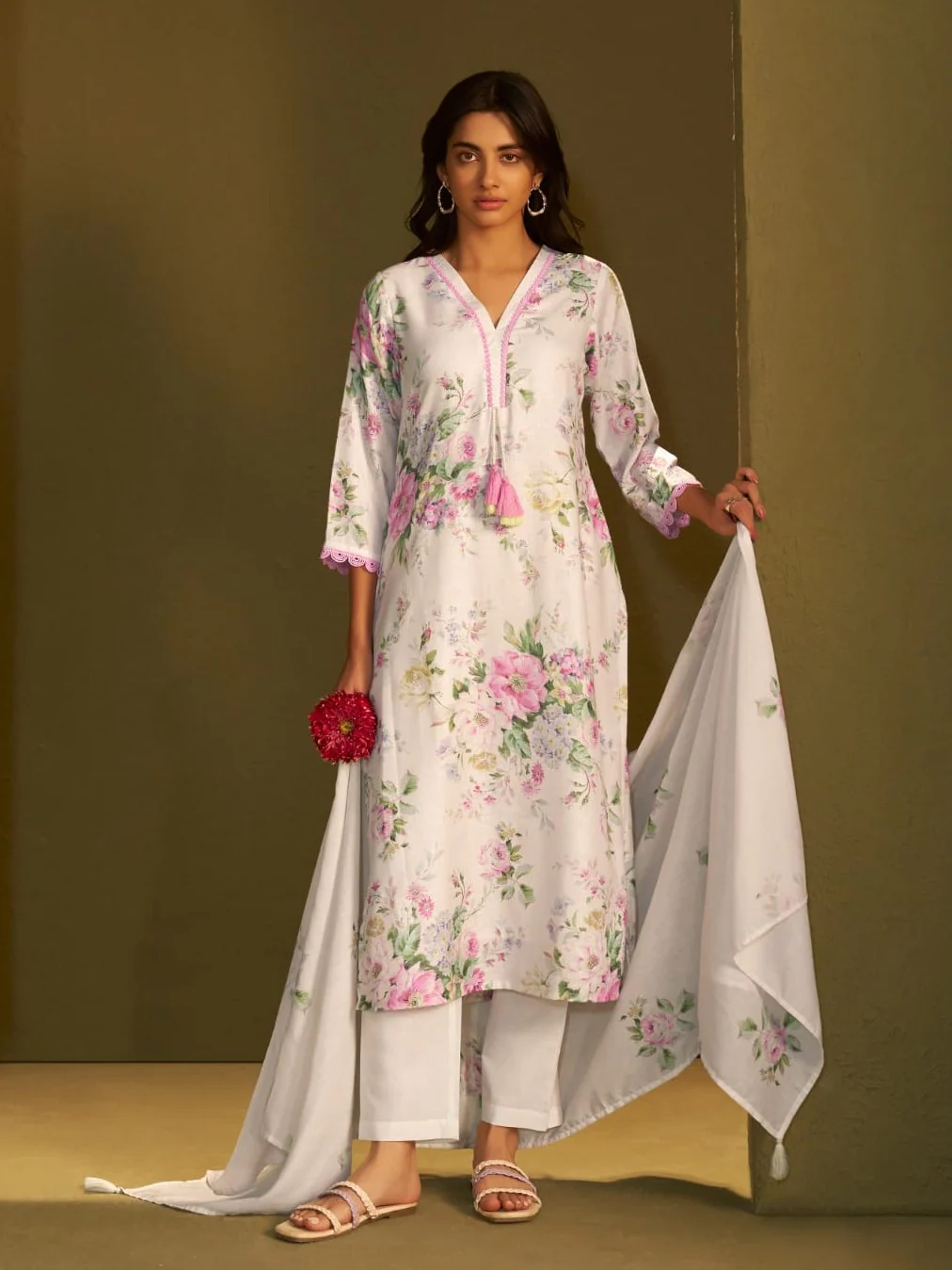 Itrh peony cotton linen suit set - Image 8