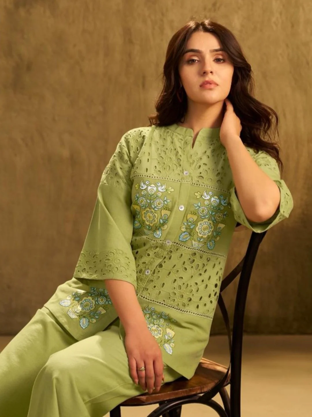 Arim fern embroidery Cotton Co-ord Set - Image 2