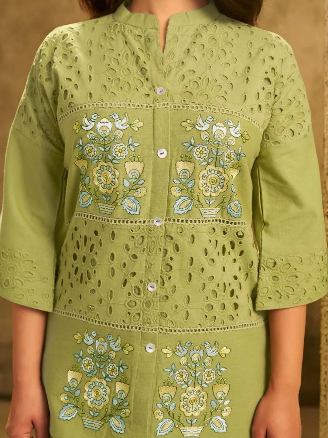 Arim fern embroidery Cotton Co-ord Set - Image 4