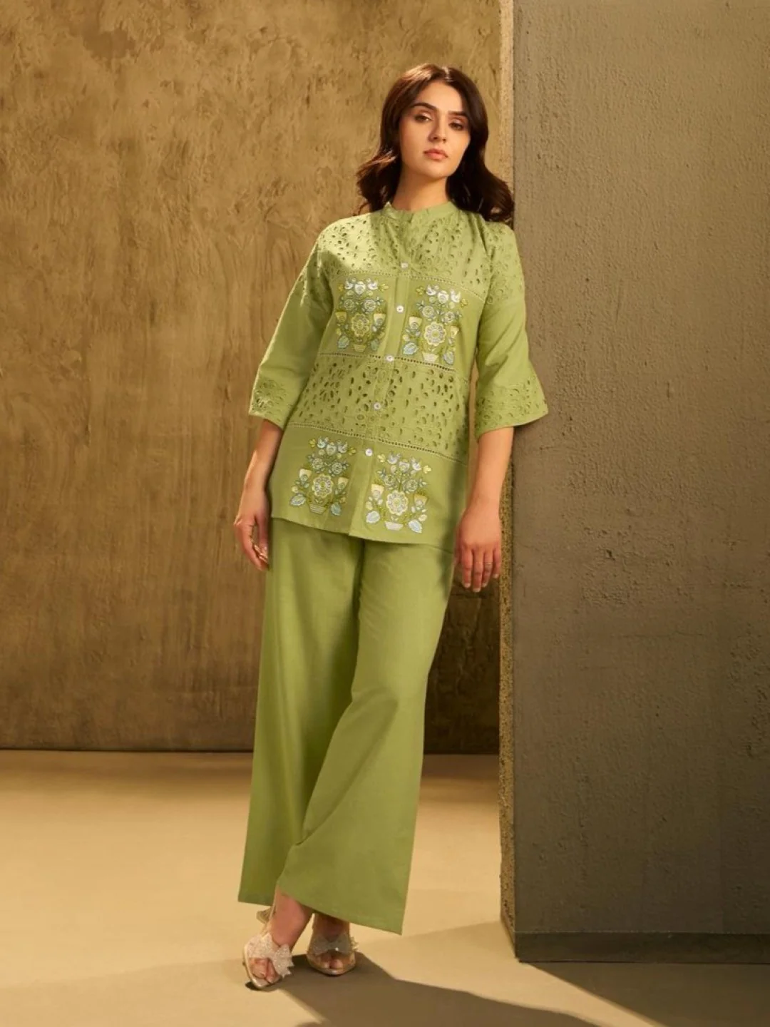 Arim fern embroidery Cotton Co-ord Set - Image 6