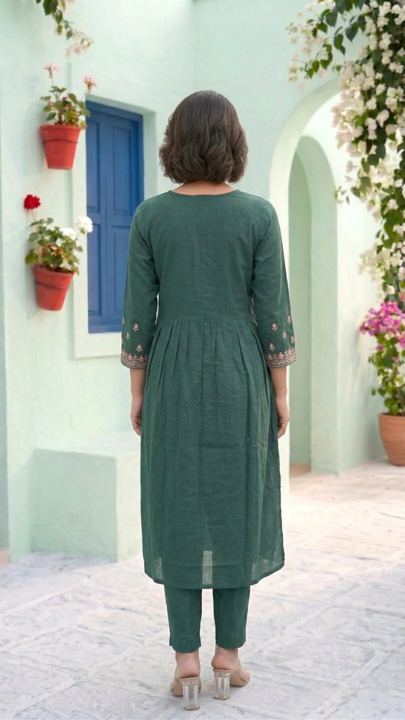 Chandri Myrtle Embroidered Kurta Pant Set - Image 6