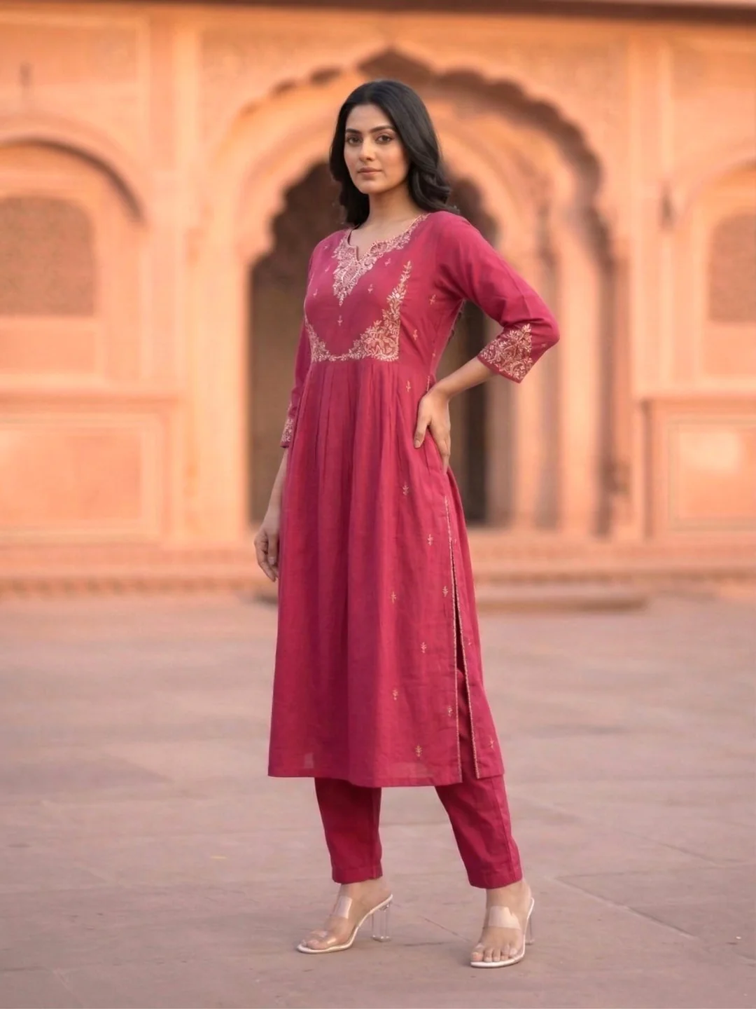 Chandri Mandy Embroidered Kurta Pant Set - Image 4