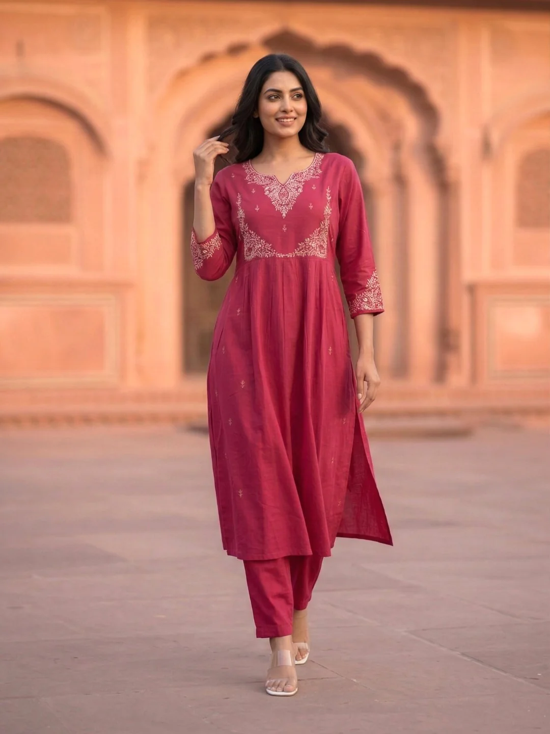 Chandri Mandy Embroidered Kurta Pant Set - Image 5