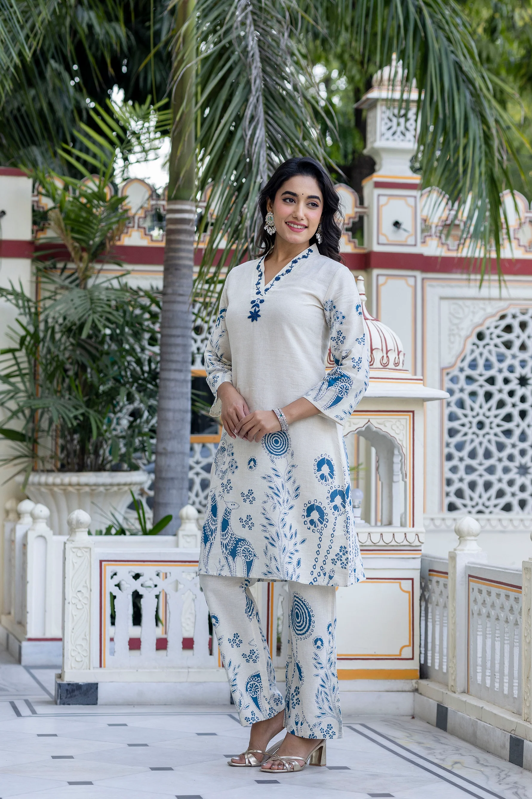 Samiha Cobalt Cotton Co-ord set - Image 4