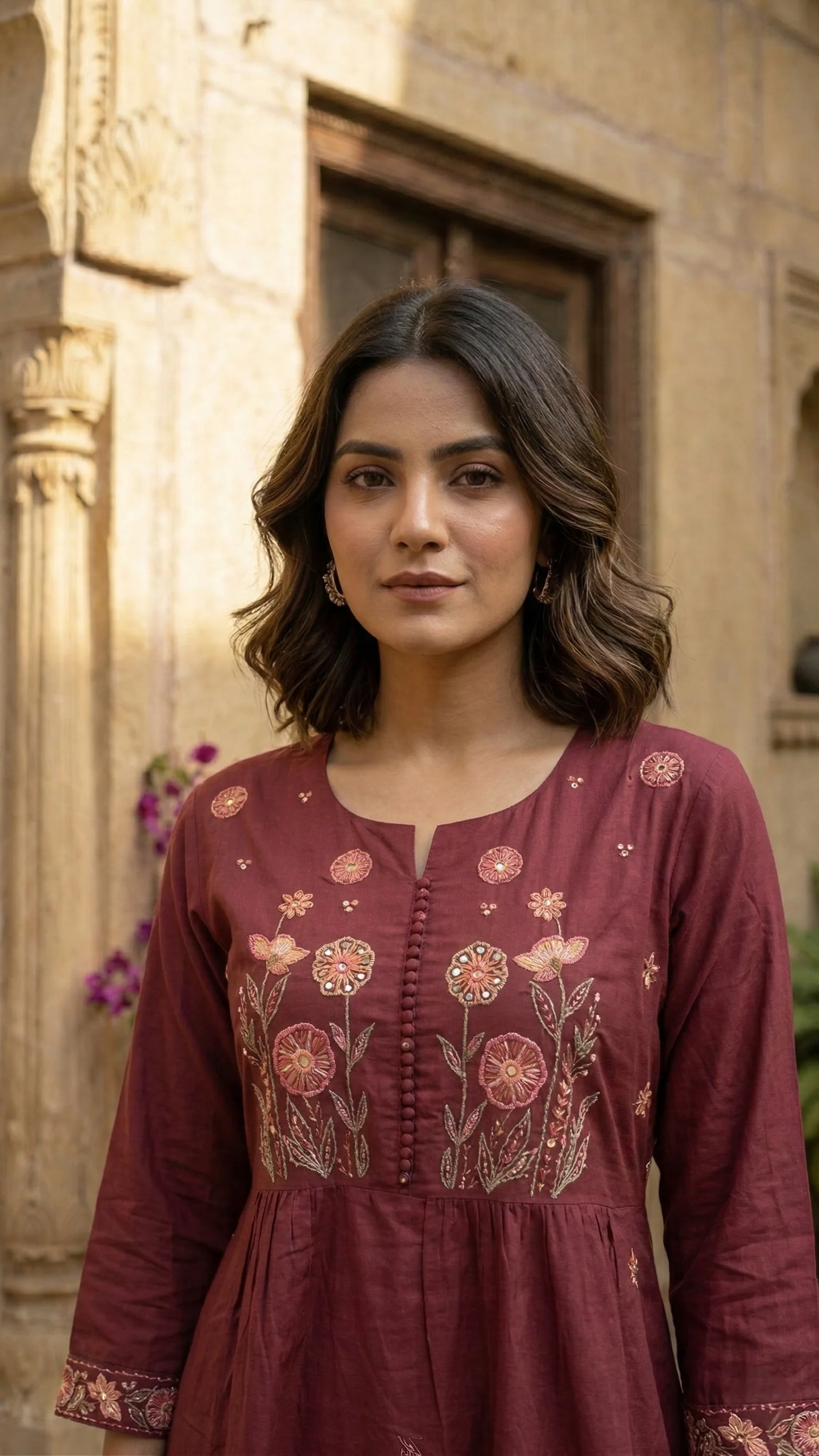 Chandri Salmon Embroidered Kurta Pant Set - Image 6
