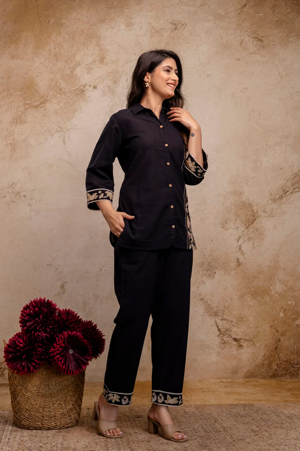 Viyona Jet Embroidered Co-ord Set - Image 5