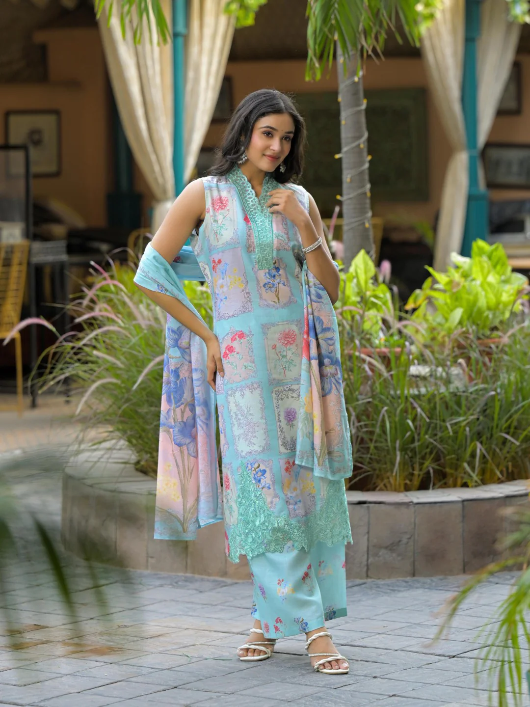 Dagdai Sage cotton suit set - Image 3