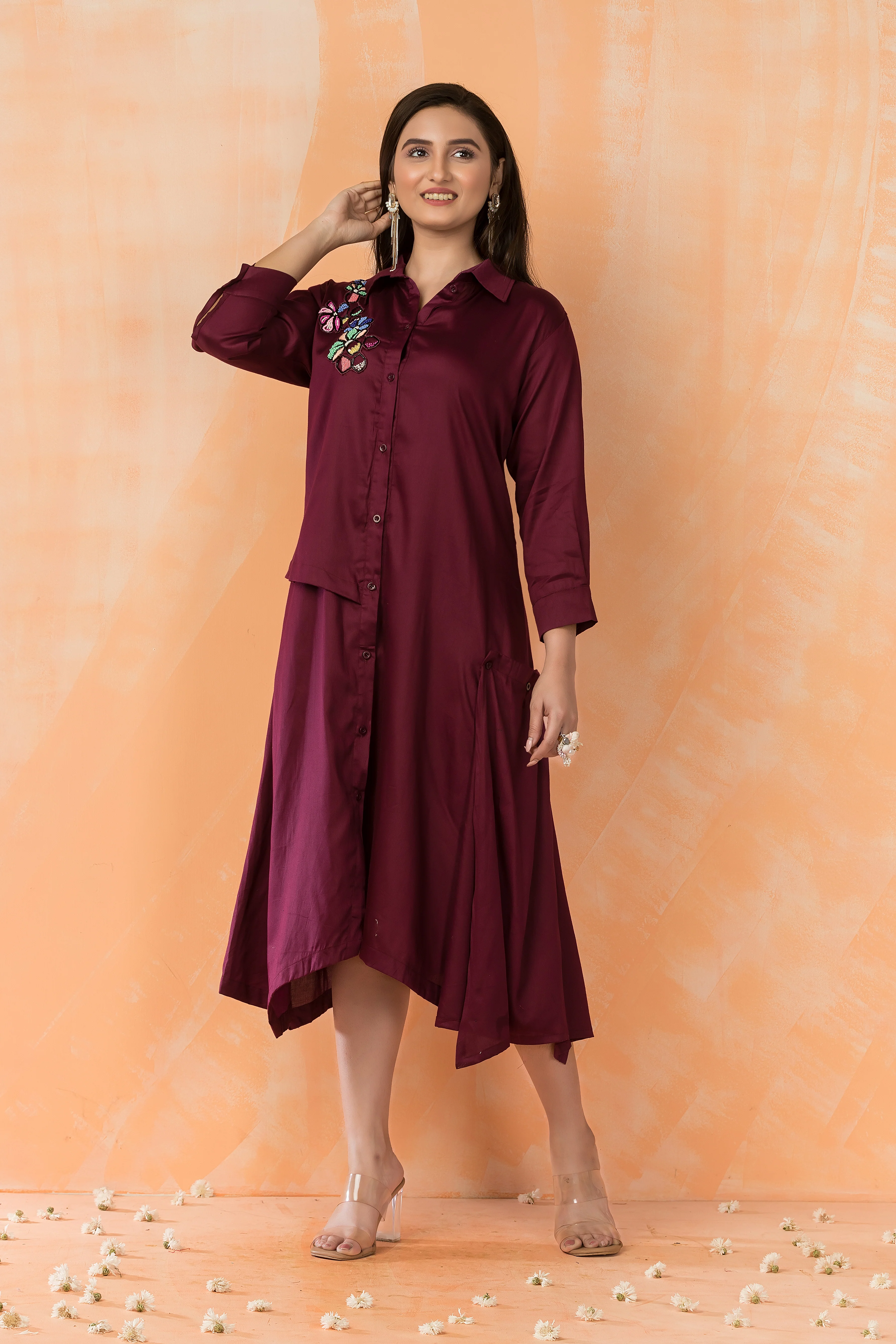 Sabhya Jam Embroidered Cotton Dress - Image 3