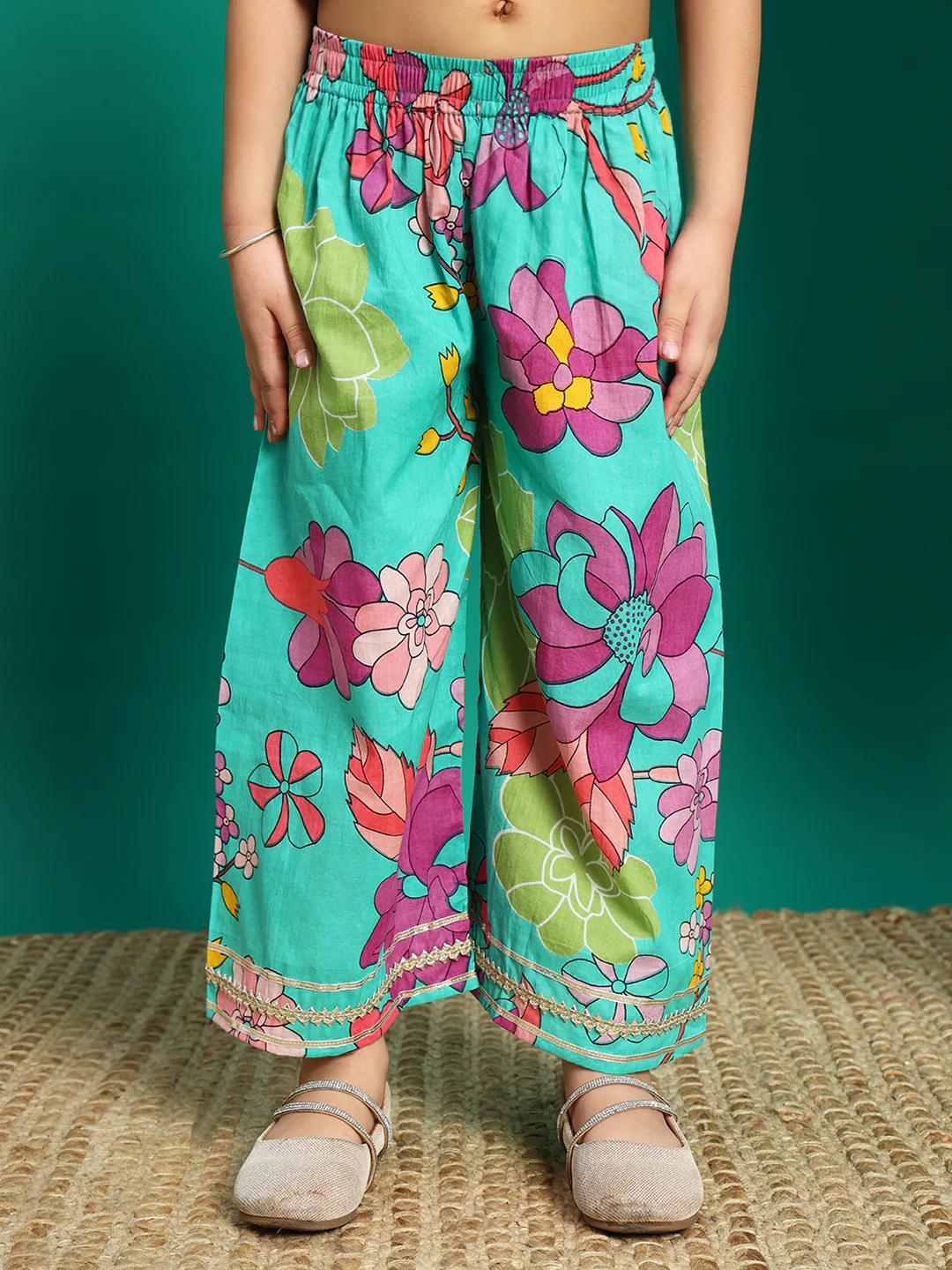 Indra Ocean Cotton Floral Sharara Set - Image 7