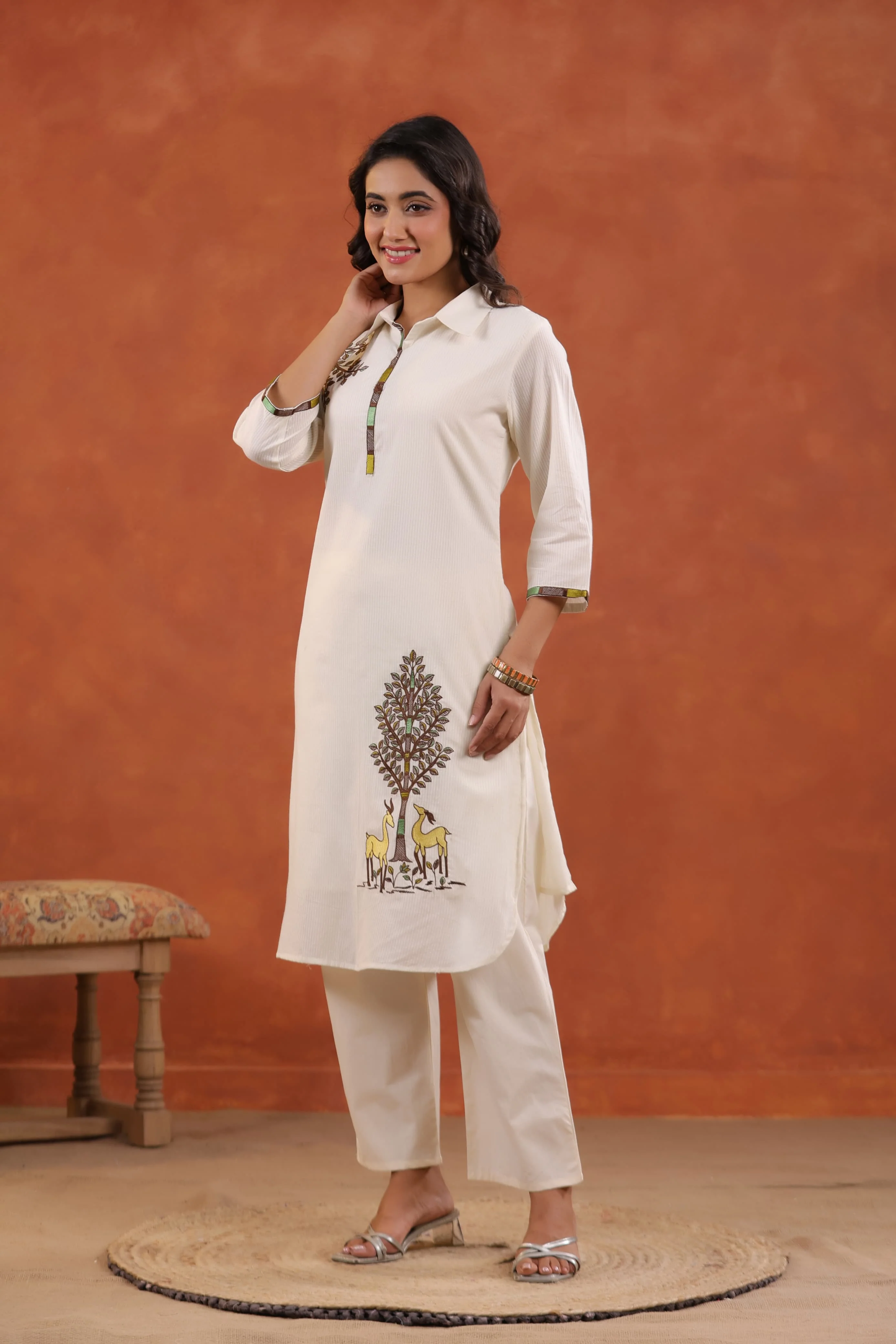 Kara vriksha Cotton Embroidered co-ord Set - Image 3