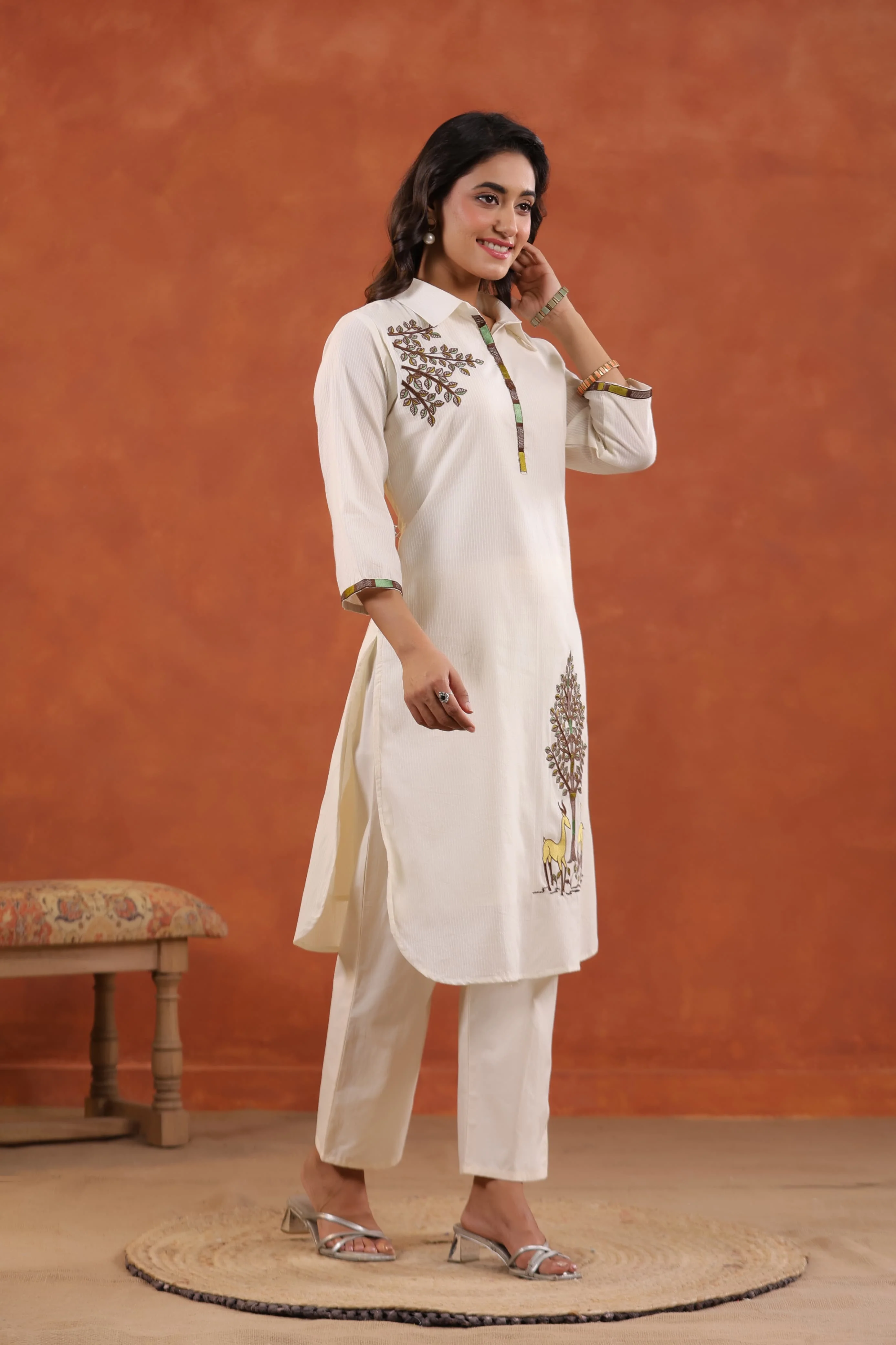 Kara vriksha Cotton Embroidered co-ord Set - Image 4