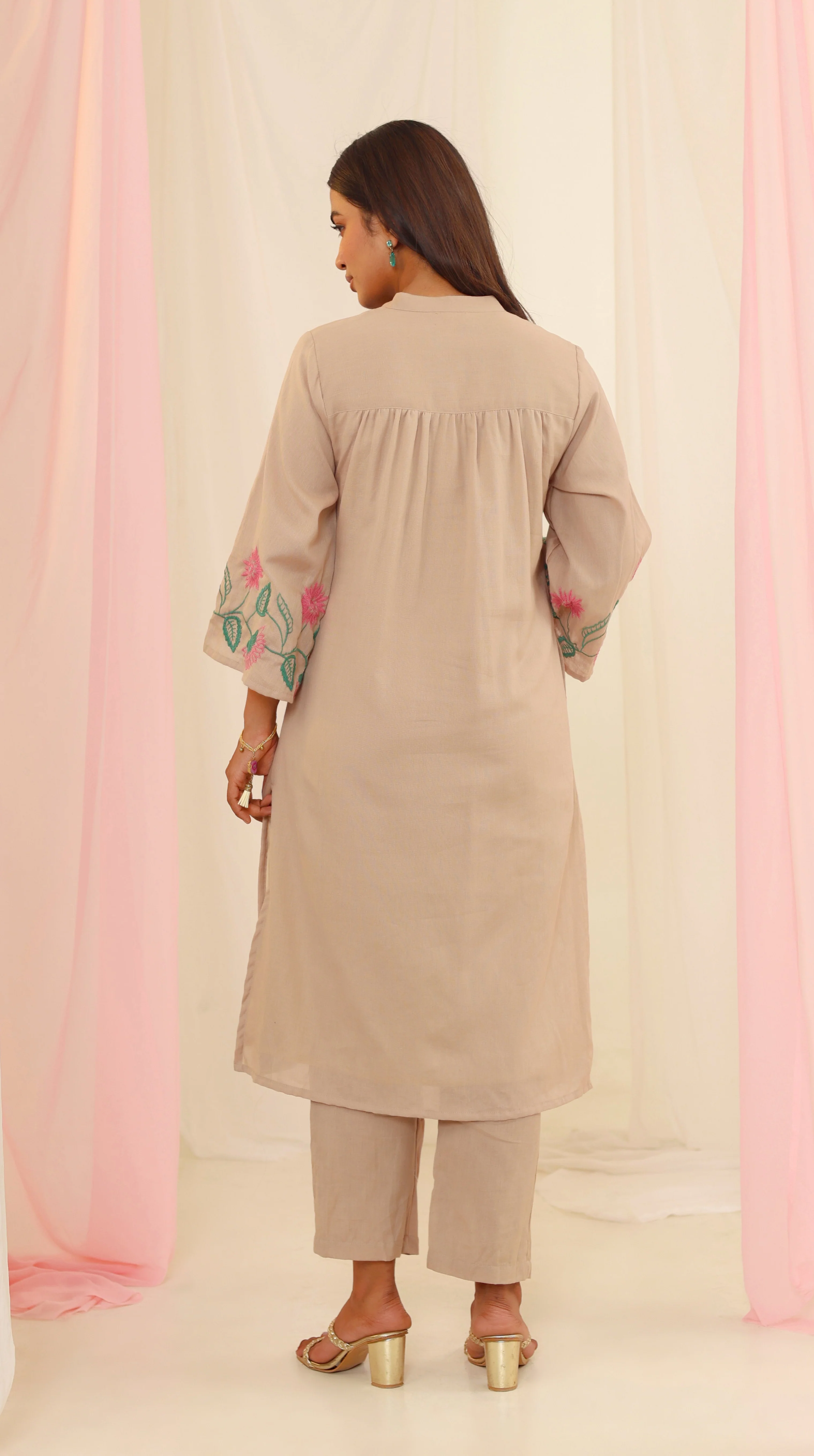 Purna Mouse Embroidery Cotton co- ord Set - Image 3